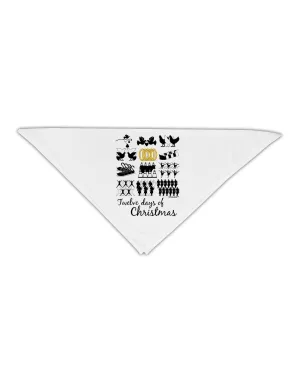 12 Days of Christmas Text Color Adult 19&#x22; Square Bandana