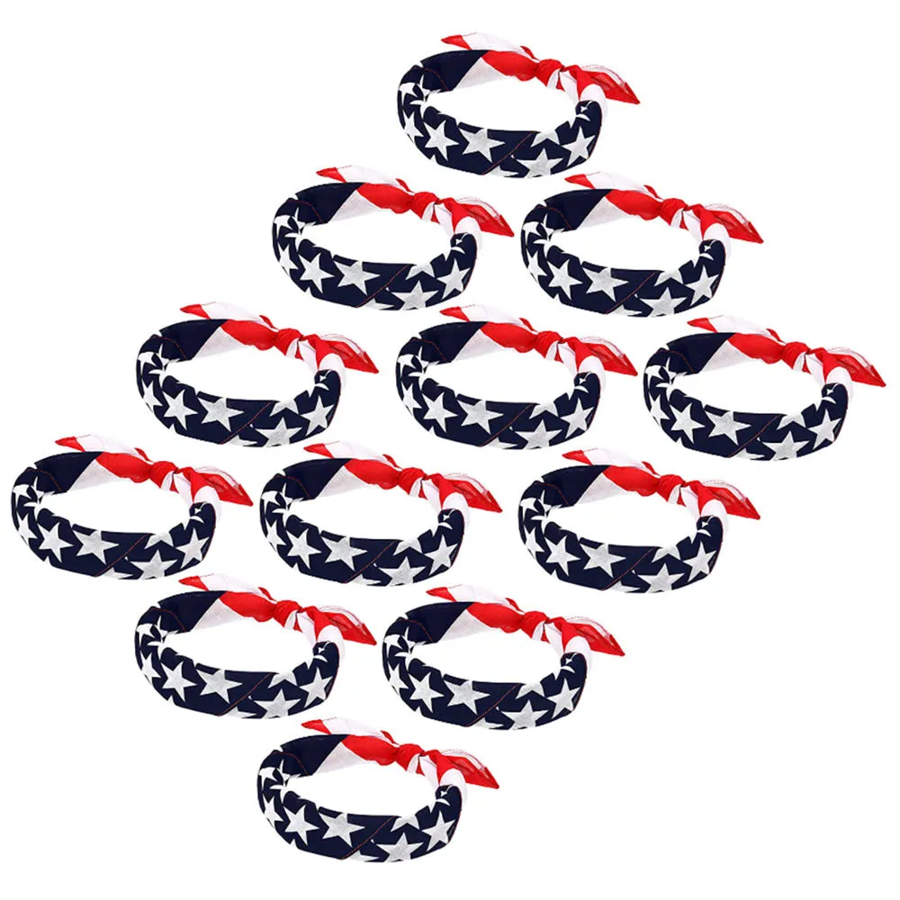 12 PC American Flag Bandanas USA Headband Unisex Bandanas Patriotic Accessories