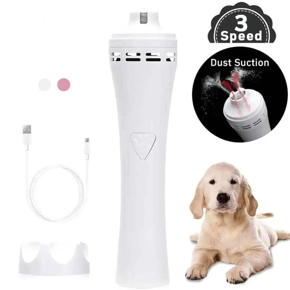 3 Speed Painless Low Noise Nail Grinder Usb Charging Nail Trimmer for Dogs