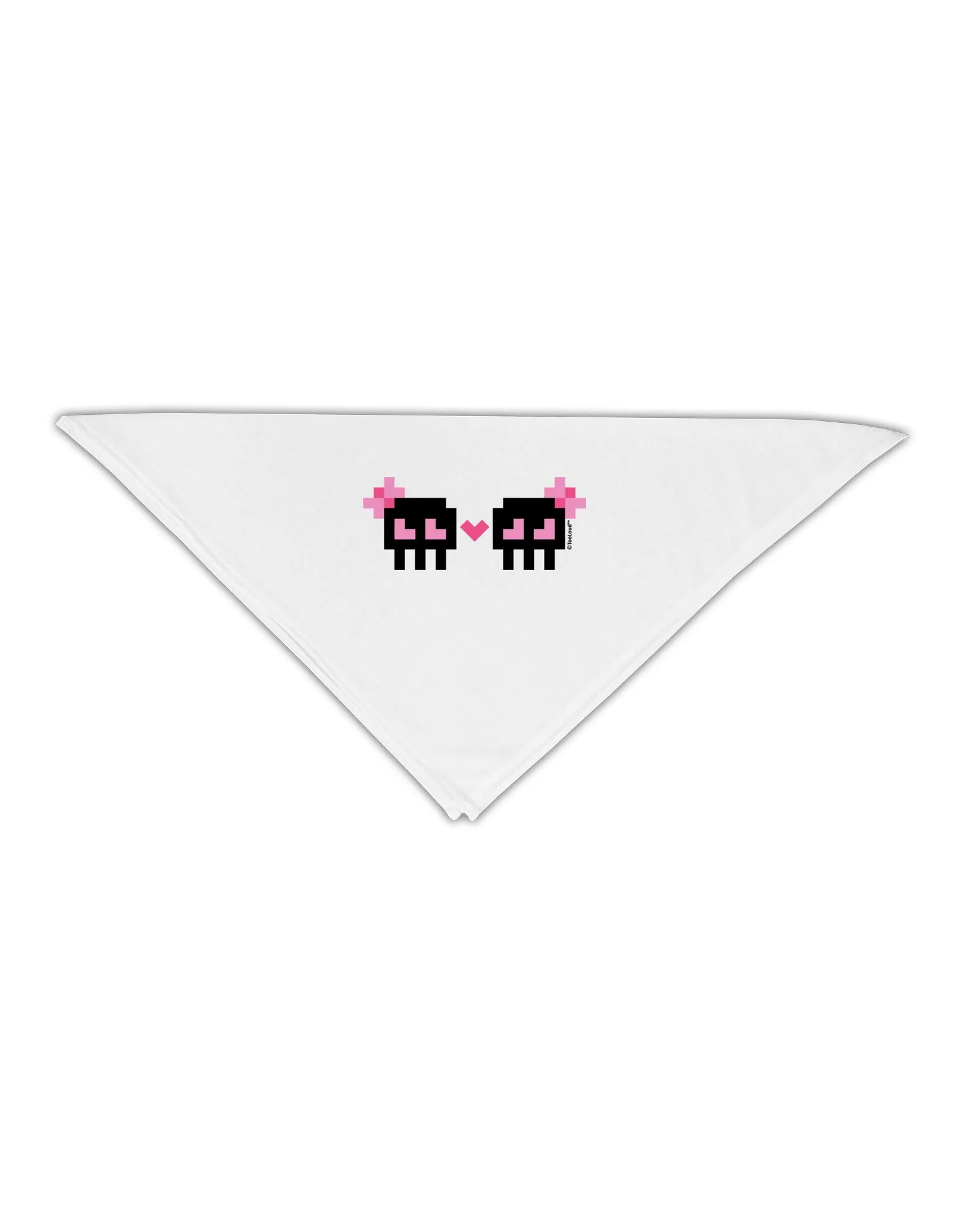 8-Bit Skull Love - Girl and Girl Adult 19&#x22; Square Bandana