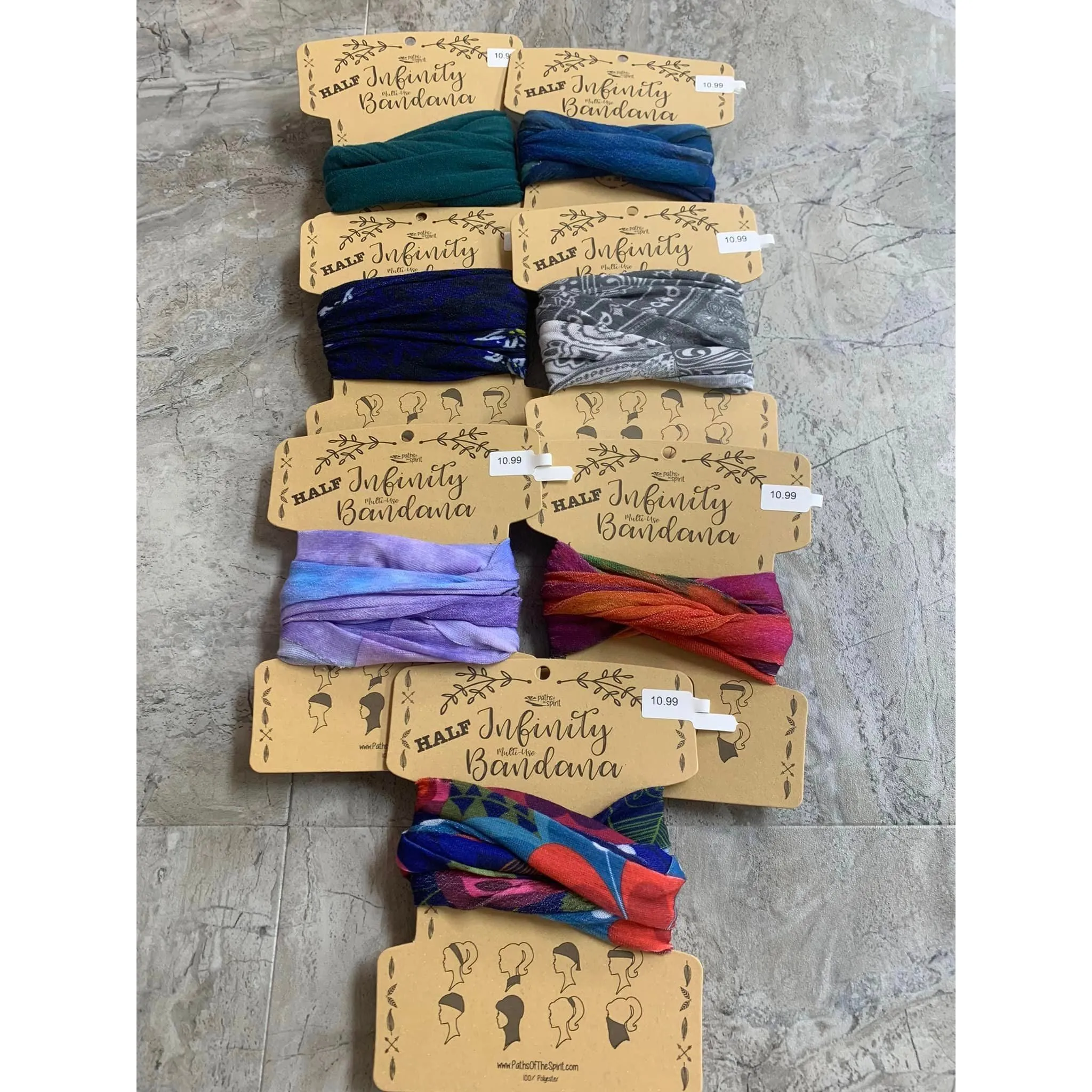 Abstract Colorful Half Size Bandanas