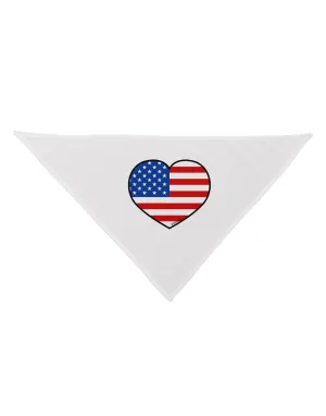 American Flag Heart Design Dog Bandana 26 by TooLoud