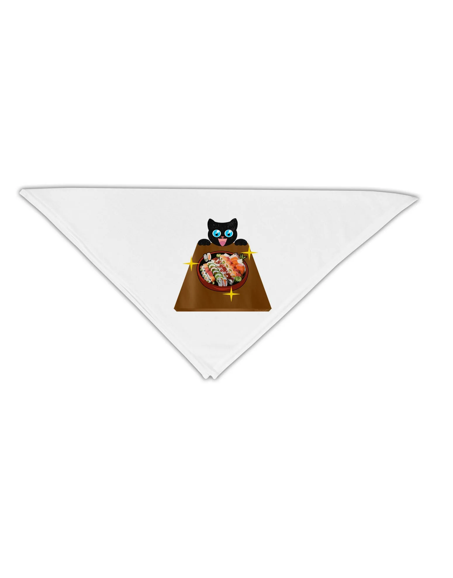 Anime Cat Loves Sushi Adult 19&#x22; Square Bandana by TooLoud