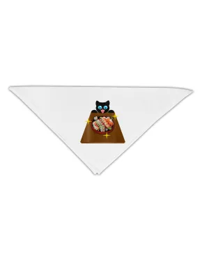 Anime Cat Loves Sushi Adult 19&#x22; Square Bandana by TooLoud