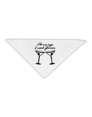 At My Age I Need Glasses - Martini Adult 19&#x22; Square Bandana by TooLoud