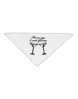 At My Age I Need Glasses - Martini Distressed Adult 19&#x22; Square Bandana by TooLoud