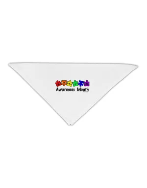Autism Awareness Month - Colorful Puzzle Pieces Adult 19&#x22; Square Bandana by TooLoud