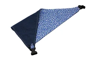 Blue Leopard Print Reversible Dog Bandana