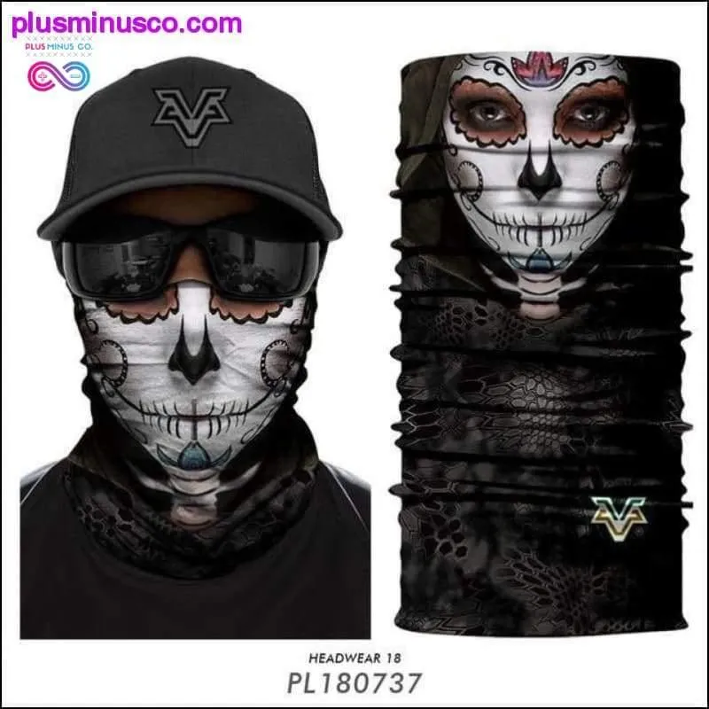 Color Sugar Skull Women Headband Magic Scarf Cycling Hiking