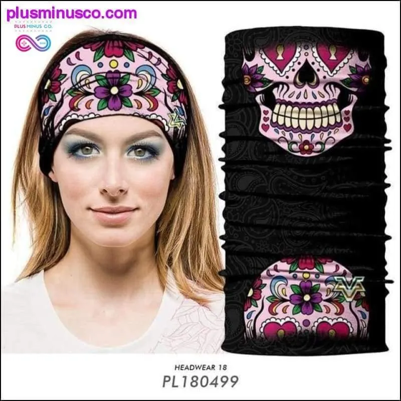 Color Sugar Skull Women Headband Magic Scarf Cycling Hiking