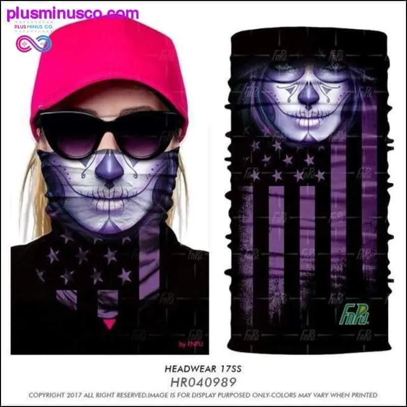 Color Sugar Skull Women Headband Magic Scarf Cycling Hiking