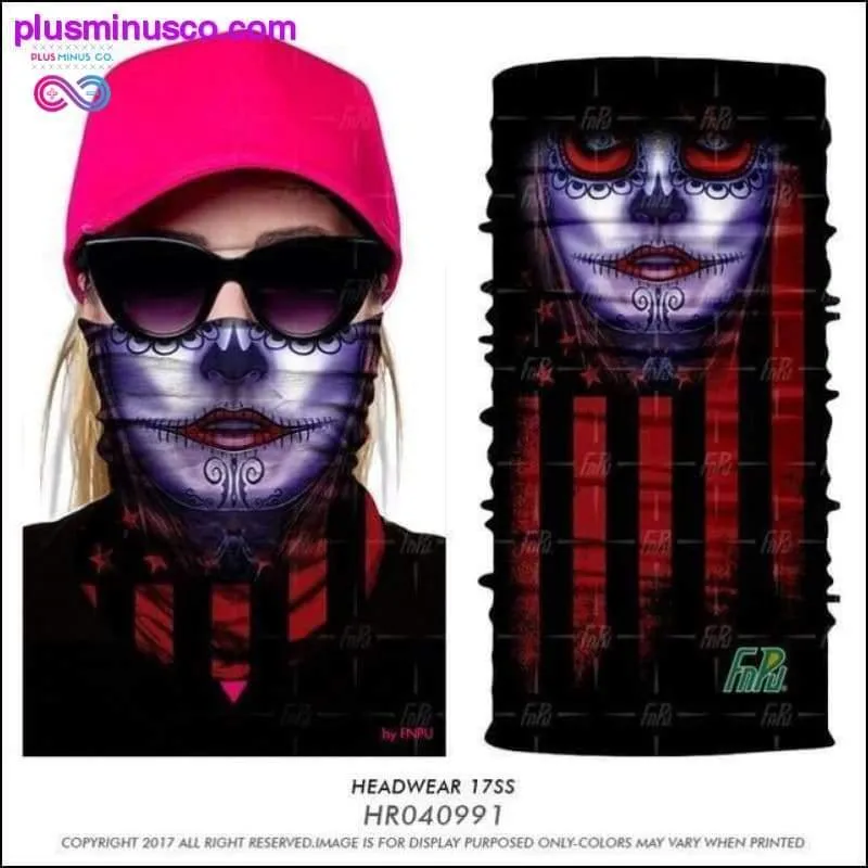 Color Sugar Skull Women Headband Magic Scarf Cycling Hiking