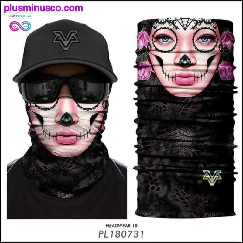 Color Sugar Skull Women Headband Magic Scarf Cycling Hiking