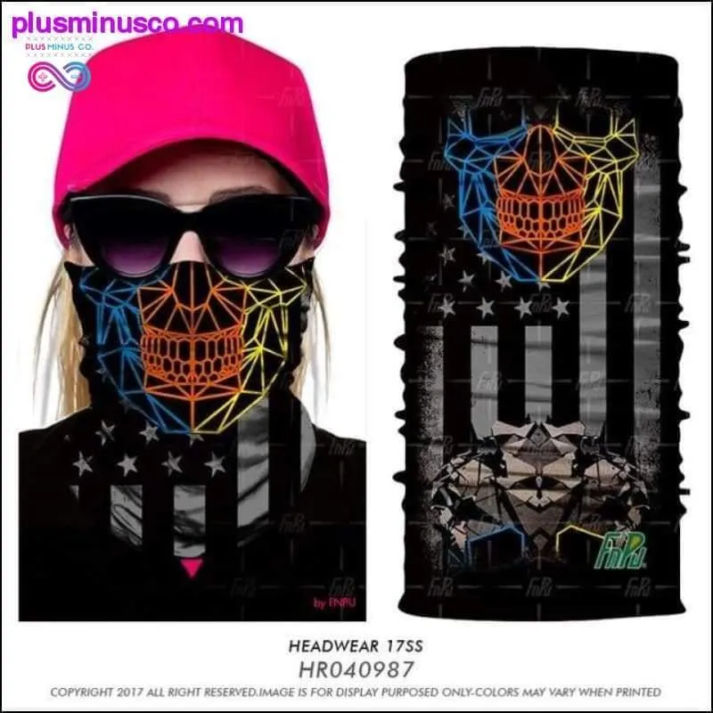 Color Sugar Skull Women Headband Magic Scarf Cycling Hiking