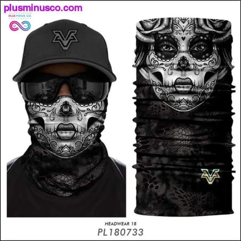 Color Sugar Skull Women Headband Magic Scarf Cycling Hiking