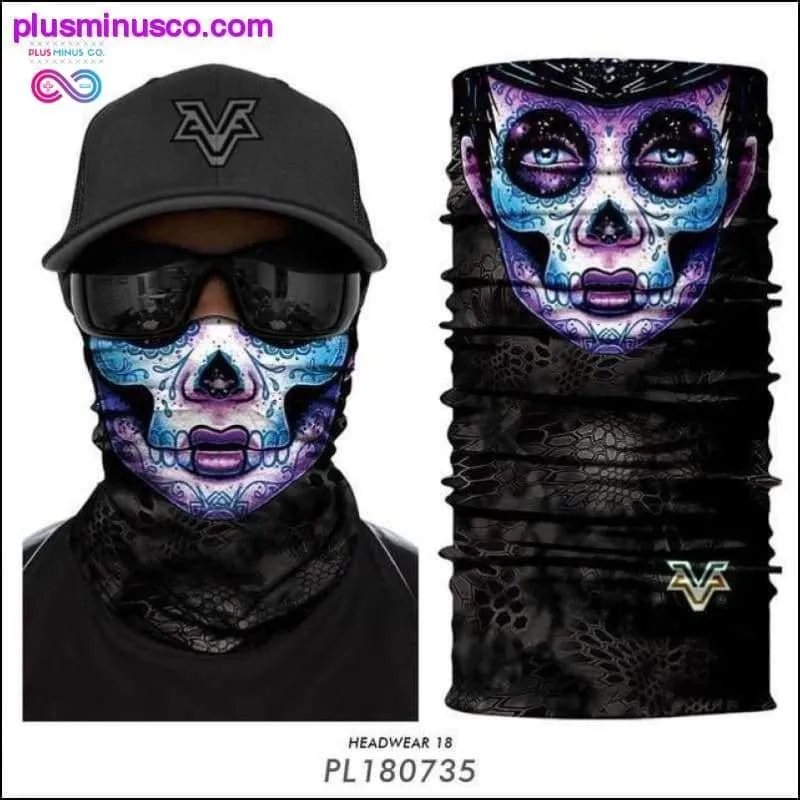 Color Sugar Skull Women Headband Magic Scarf Cycling Hiking