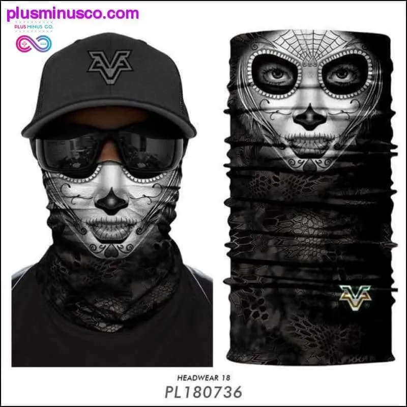 Color Sugar Skull Women Headband Magic Scarf Cycling Hiking