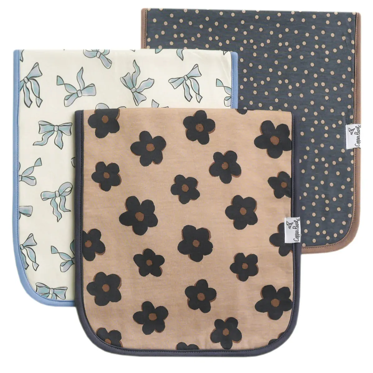 Copper Pearl Baby Bandana Bibs | Gemma in Tan