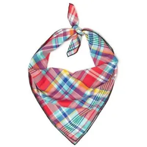 Coral Multi Plaid Bandana