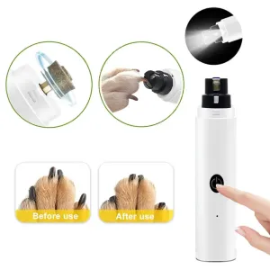 Electric Dog Nail Grinder Clipper, USB Charging LED Light