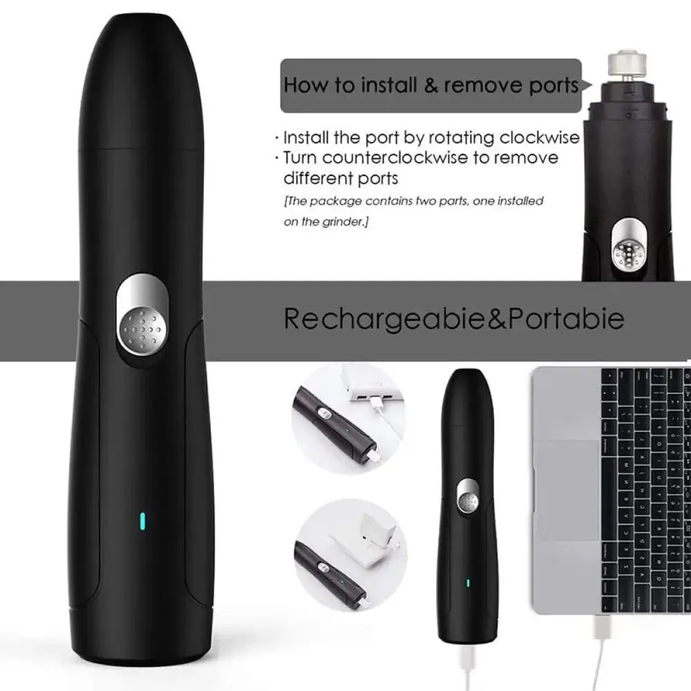 Electric Usb Rechargeable Safe no Noise Painless Dog Nail Trimmer for Small, Large Dog