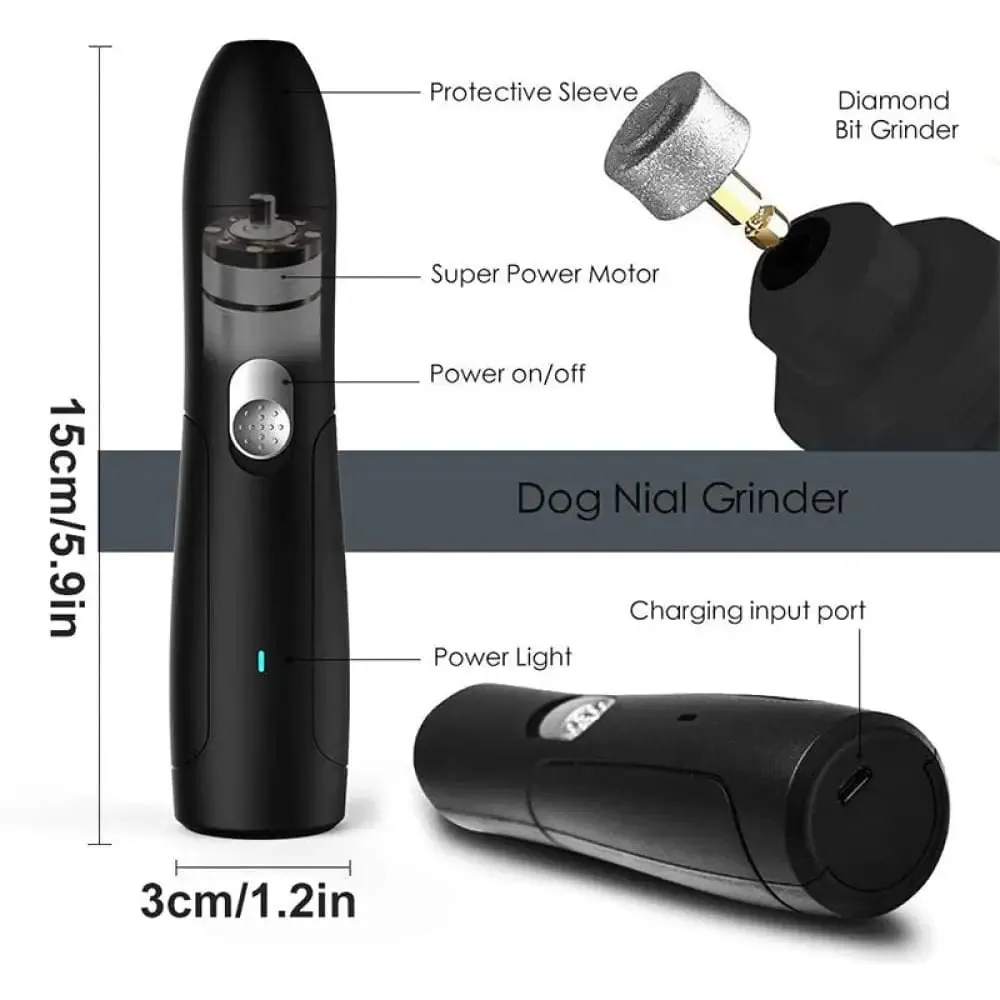 Electric Usb Rechargeable Safe no Noise Painless Dog Nail Trimmer for Small, Large Dog