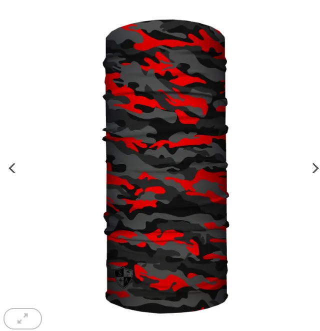 Face Shield Bandana  Fire Red Blackout Camo
