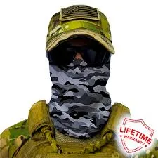 Face Shield Bandana   Grey Military Camo