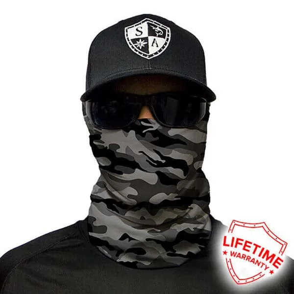Face Shield Bandana   Grey Military Camo