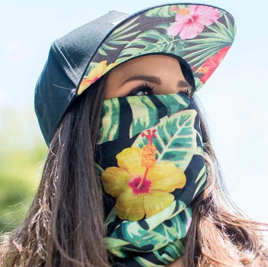 Face Shield Bandana  Hawaiian Floral