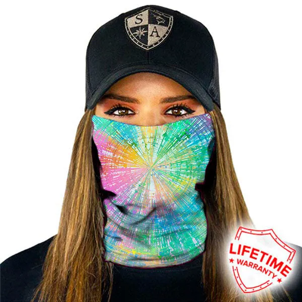 Face Shield Bandana  Rainbow Spiral