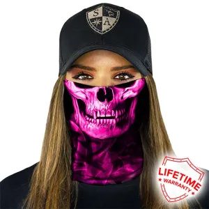 Face Shield Bandana Skull Tech Pink Crow