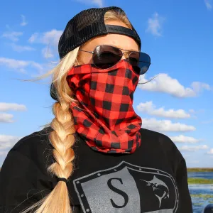 Face Shield Tubular Bandana  Lumberjack Red Plaid