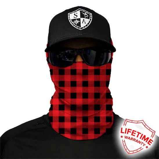Face Shield Tubular Bandana  Lumberjack Red Plaid