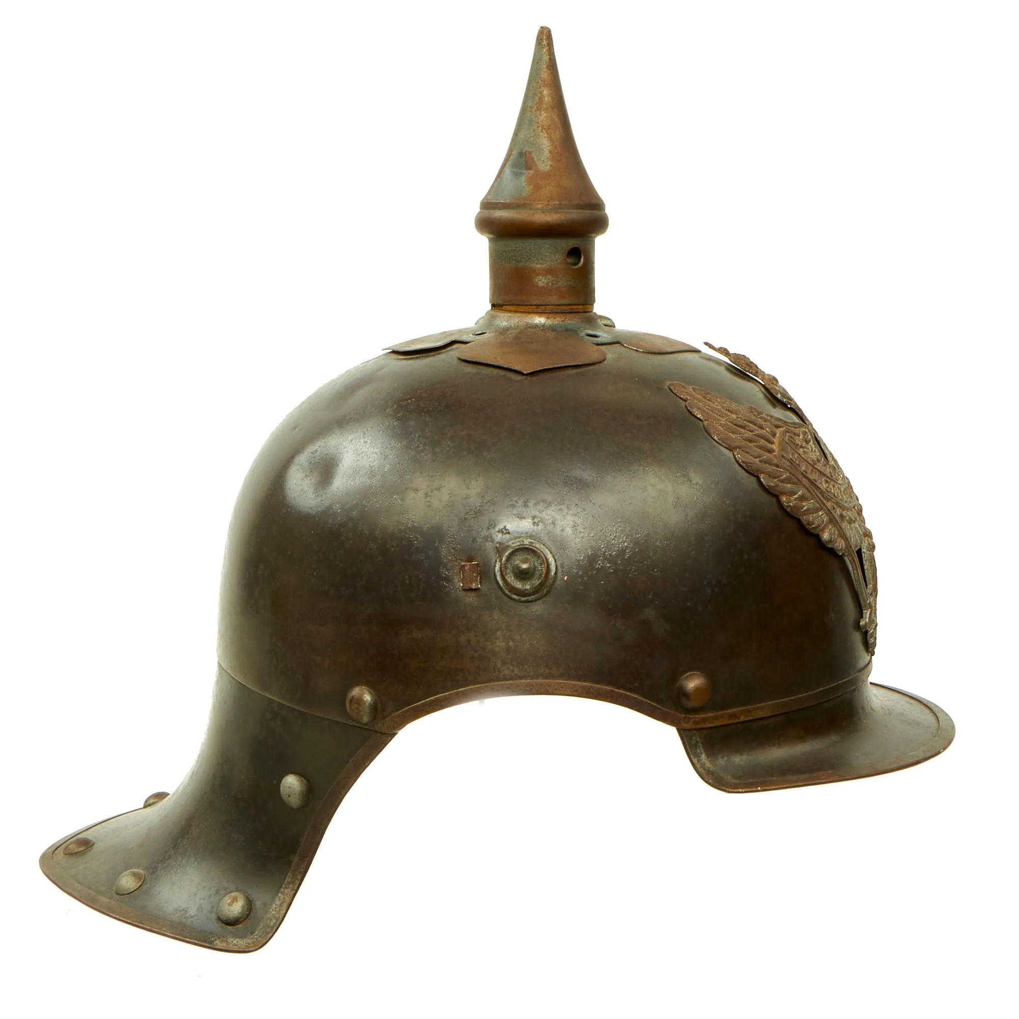 Original German WWI Prussian M1915 Jäger zu Pferde Lobster Tail Pickelhaube Helmet by C. E. Juncker - Dated 1916