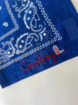 Royal Blue Cowboy Boot Bandana