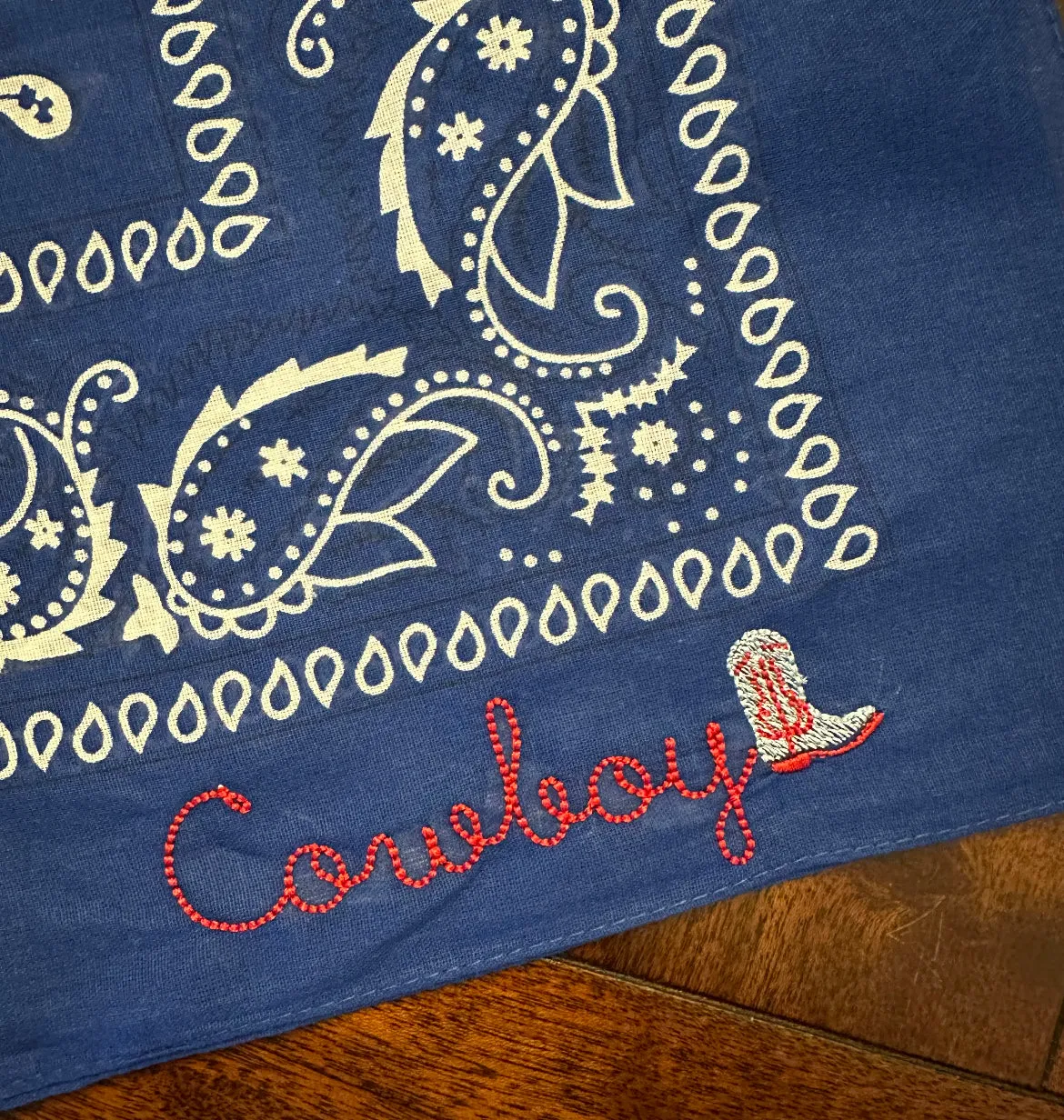 Royal Blue Cowboy Boot Bandana